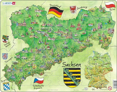 Bundesland Freistaat Sachsen physisch