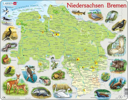 Bundesland Niedersachsen und Bremen physisch
