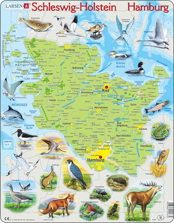 Bundesland Schleswig Holstein und Hamburg physisch