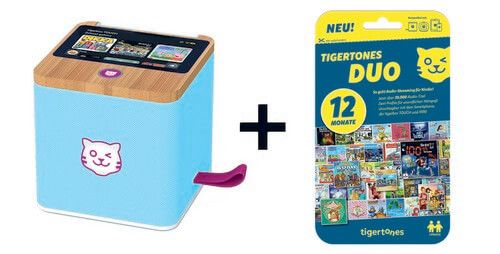Bundle: tigerbox Touch PLUS (Miami Sky) im Set mit Tigermedia tigertones DUO  ticket 2 Profile - 12 Monate Flatrate