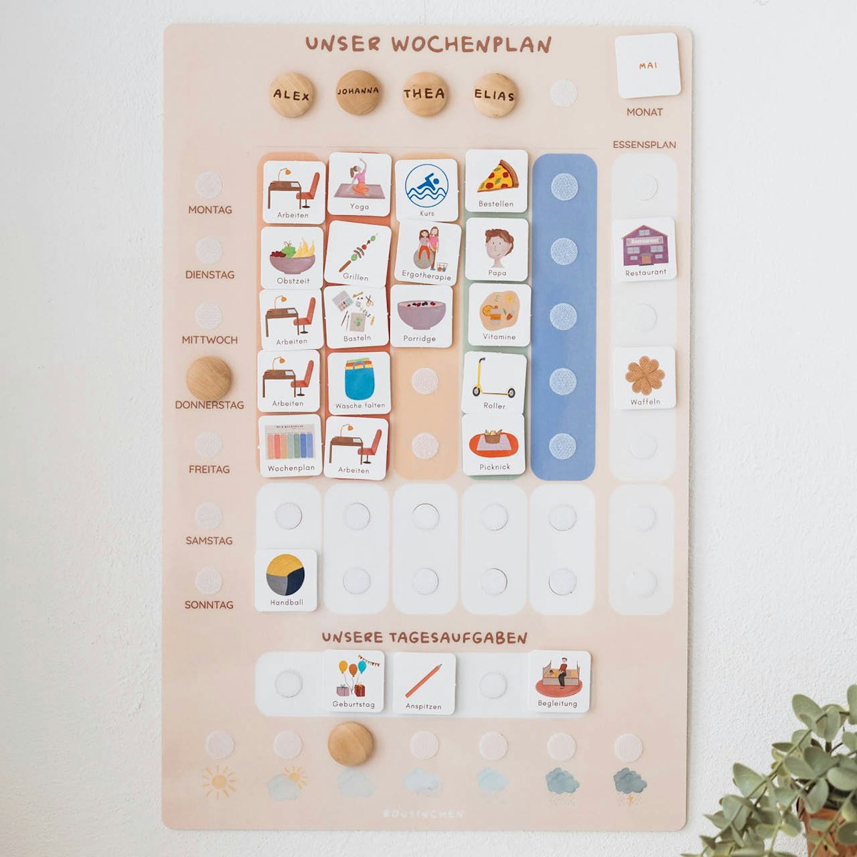 Bunter Familienwochenplaner A3 inkl. 560 Symbole