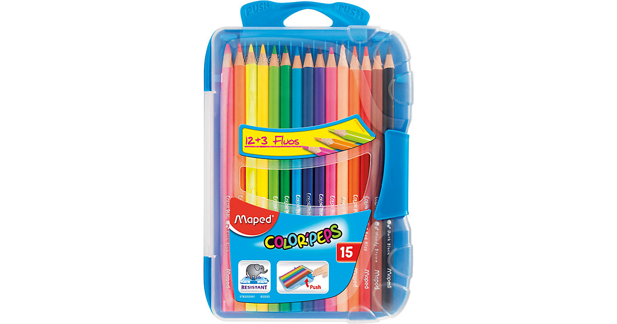 Buntstifte Color' Peps SMART, 12 & 3 Farben in Kunststoffbox, sortiert bunt Buntstifte Color' Peps SMART, 12 & 3 Farben in Kunststoffbox, sortiert bunt von Maped