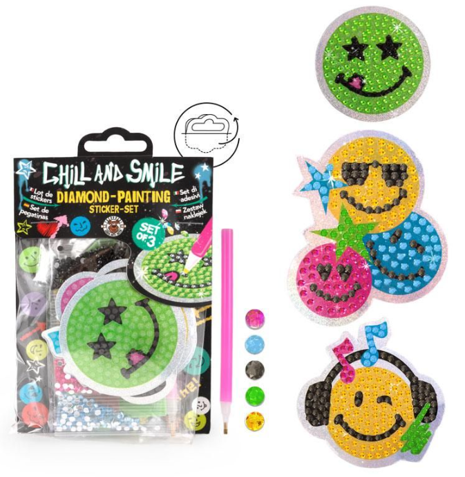 CHILL AND SMILE Diamond-Painting Sticker-Set Spielideen + Basteln