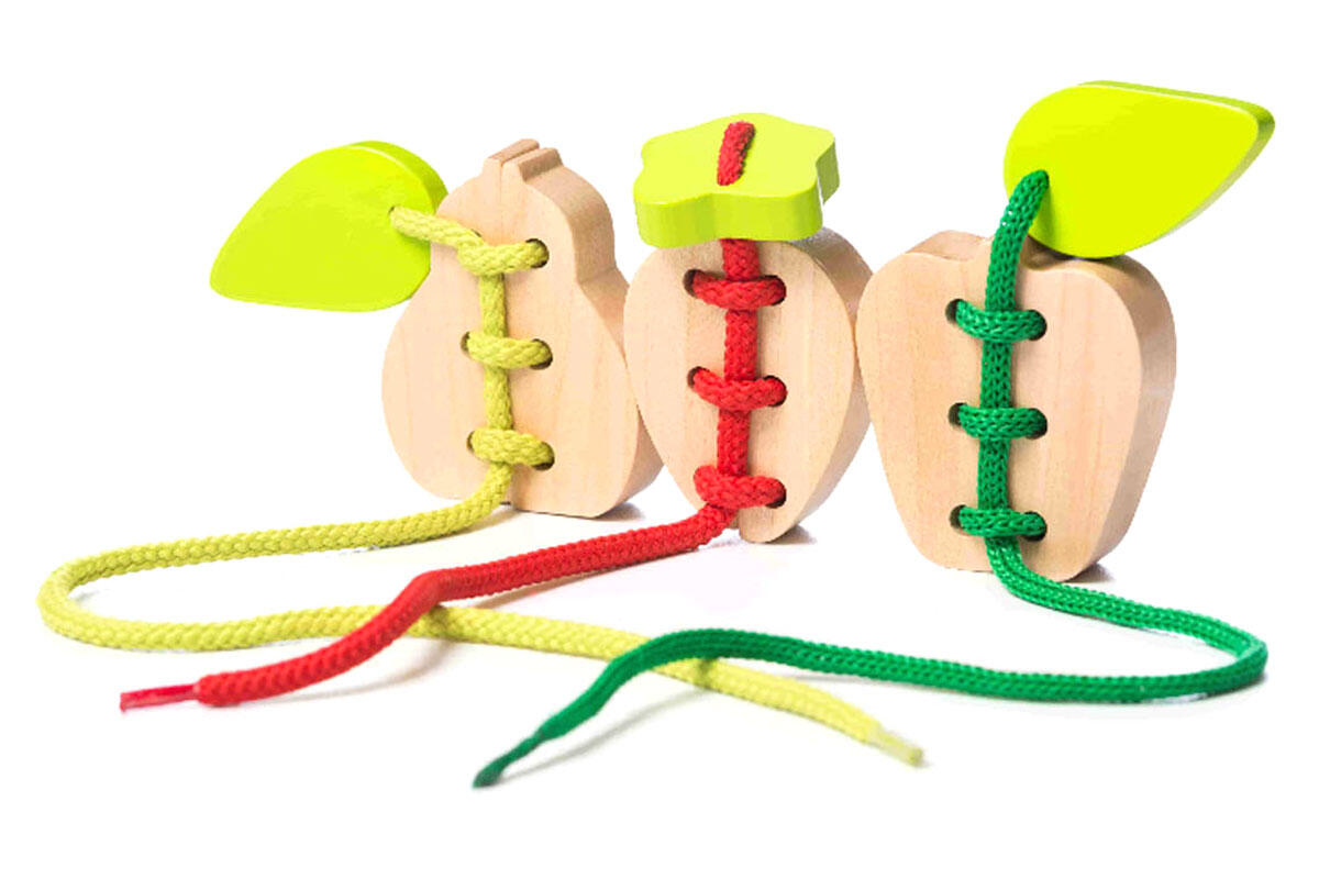 CUBIKA HOLZSPIELZEUG - Fädelspiel Früchte
