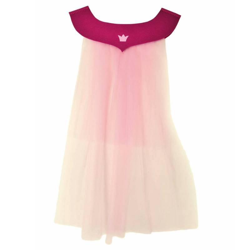 Cape rosa aus Wollfilz mit Tüll Cape rosa aus Wollfilz mit Tüll