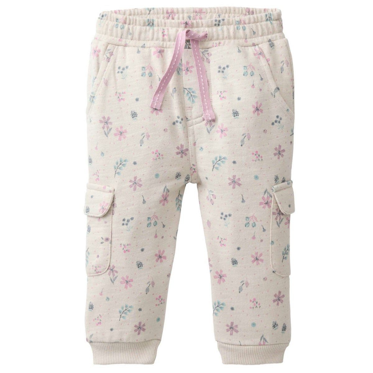 Cargo Sweathose Blumen beige 62/68