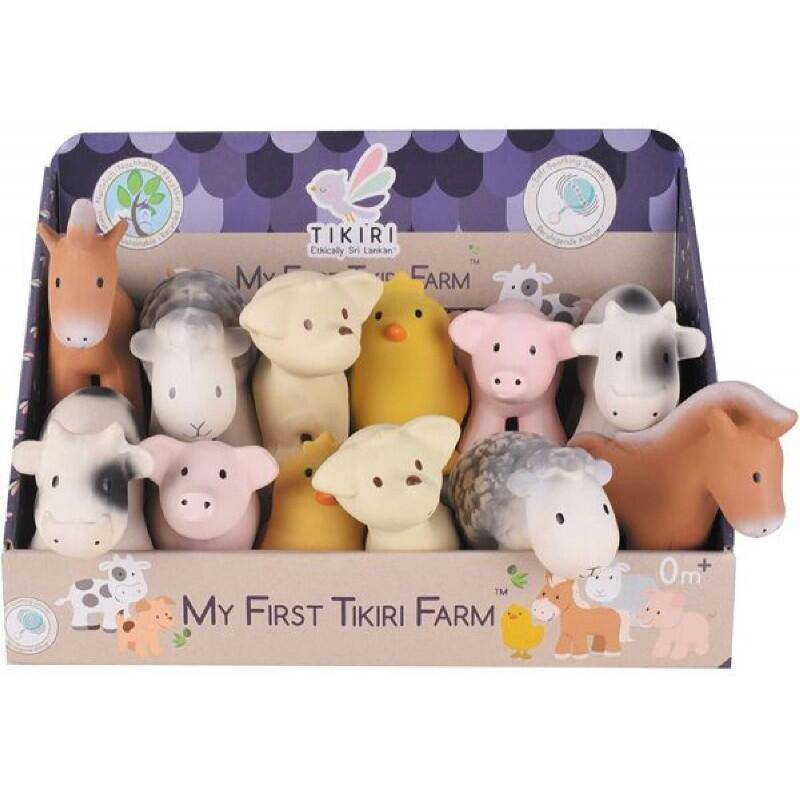 Carletto - Naturkautschuk-Bauernhof-Rassel, sort.