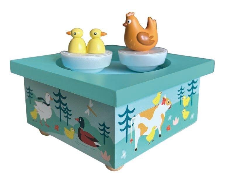 Carletto - Spieluhr mit tanzenden Huhn/Küken, magnetisch