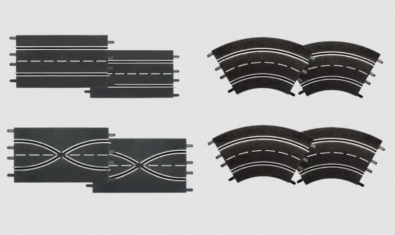 Carrera - 124/132 Ausbauset (2 Geraden, 2 Spurwechsel, 4 Kurven 1/60°)