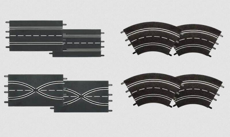 Carrera - 124/132 Ausbauset (2 Geraden, 2 Spurwechsel, 4 Kurven 1/60°)