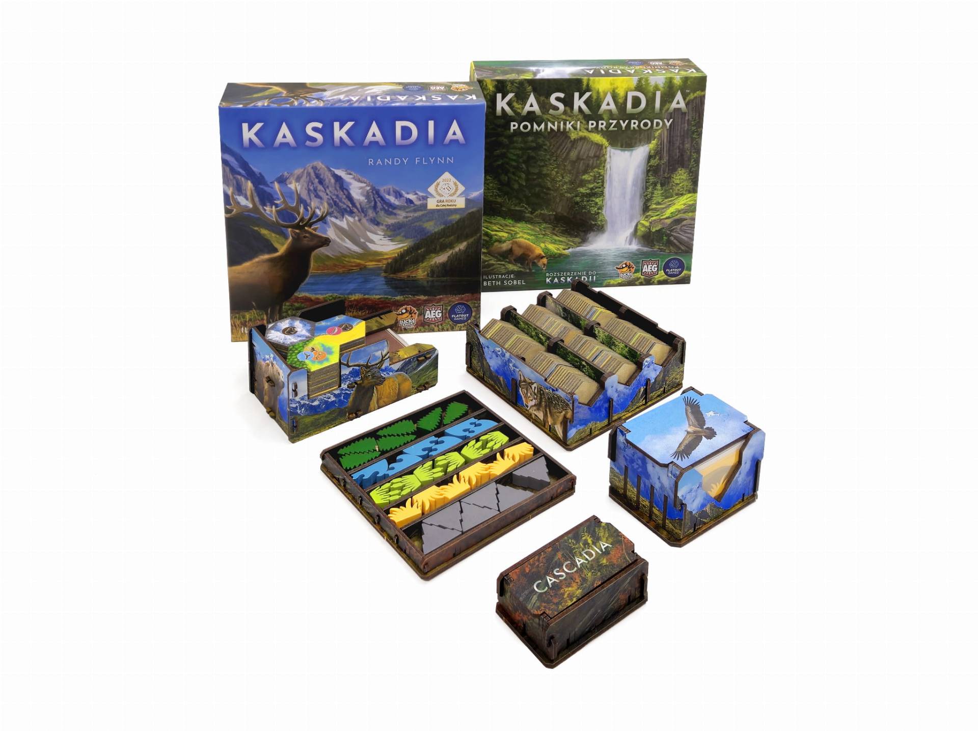 Cascadia + Expansion- Deluxe Insert aus Holz (UV-Print)