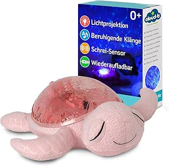 Cloud.b - Nachtlicht / Tranquil Turtle / Rose / Wiederaufladbar