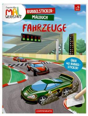 Coppenrath Verlag Mal-Werkstatt Rubbelsticker Malbuch Fahrzeuge