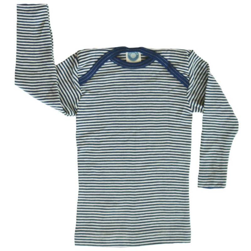 Cosilana Shirt blau geringelt Wolle 116 Cosilana Shirt blau geringelt Wolle 116