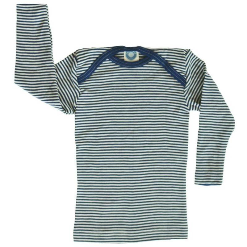 Cosilana Shirt blau geringelt Wolle 140