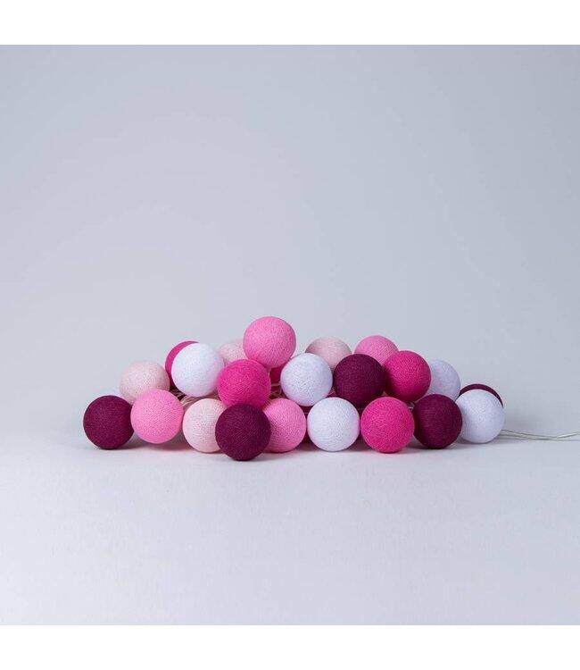 Cotton Ball Lights - Lichterkette Bälle Pink