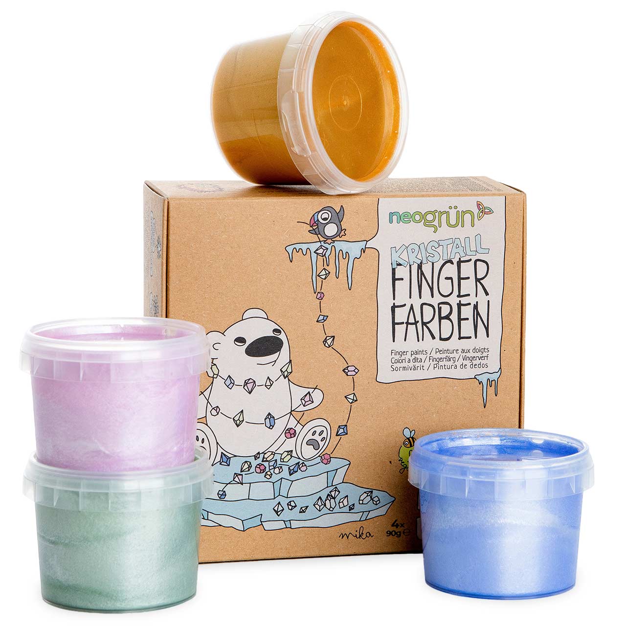 Crazy Three - Fingerfarben Set / Kristall / Mika