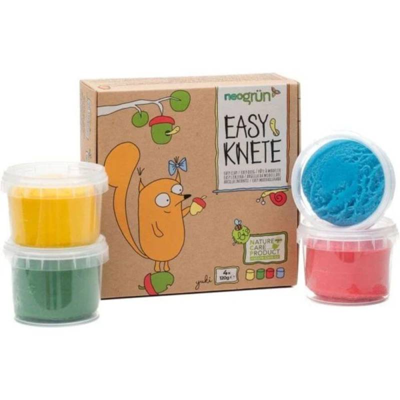 Crazy Three - neogrün Knete 4er Set rot, gelb, blau, grün