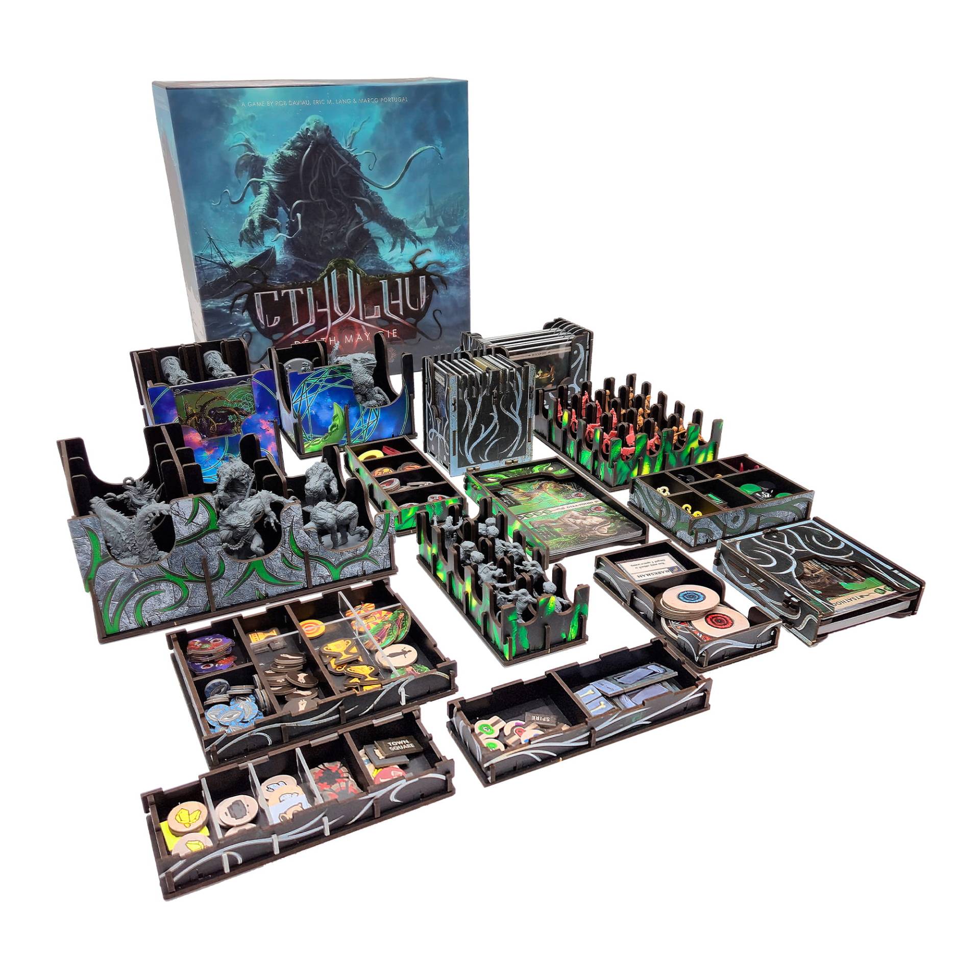 Cthulhu: Death May Die � Fear of the Unknown - Deluxe Insert aus Holz (UV-Print)
