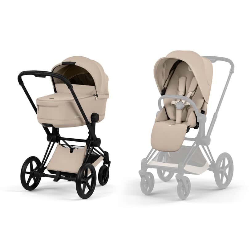 Cybex Priam Kombikinderwagen Style Kollektion Matt Black / Cozy Beige