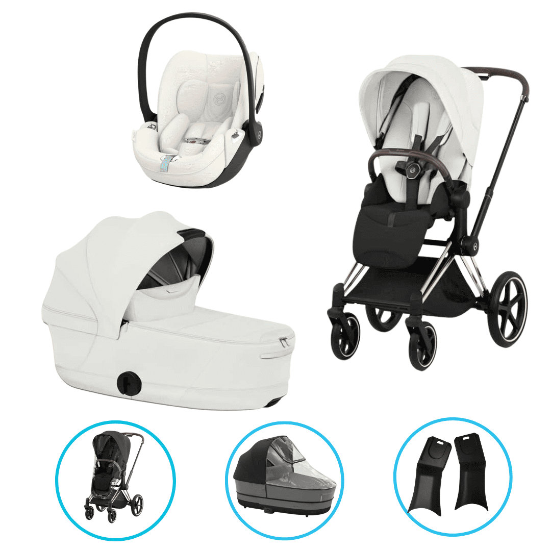 Cybex Priam Style Kinderwagen Set 6in1 Rosegold / Off White inkl. Cloud T Plus Off White