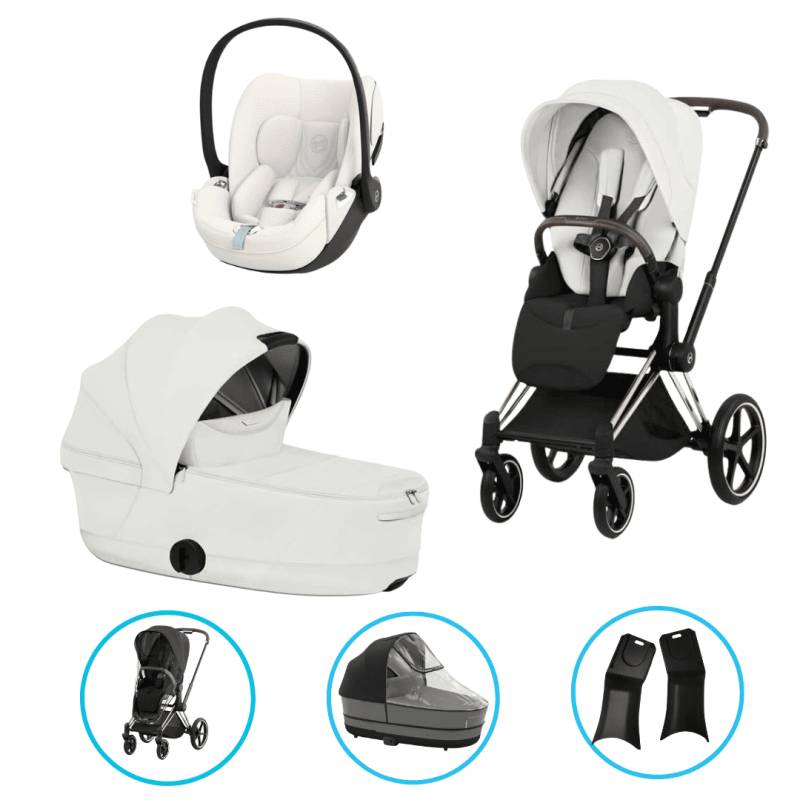Cybex Priam Style Kinderwagen Set 6in1 Rosegold / Off White inkl. Cloud T Plus Off White