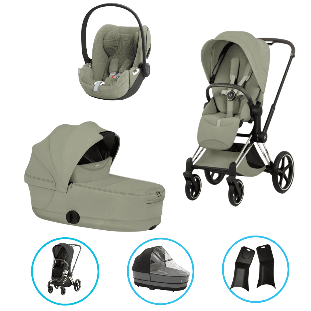 Cybex Priam Style Kinderwagen Set 6in1 Rosegold / Sage Green inkl. Cloud T Plus Sage Green
