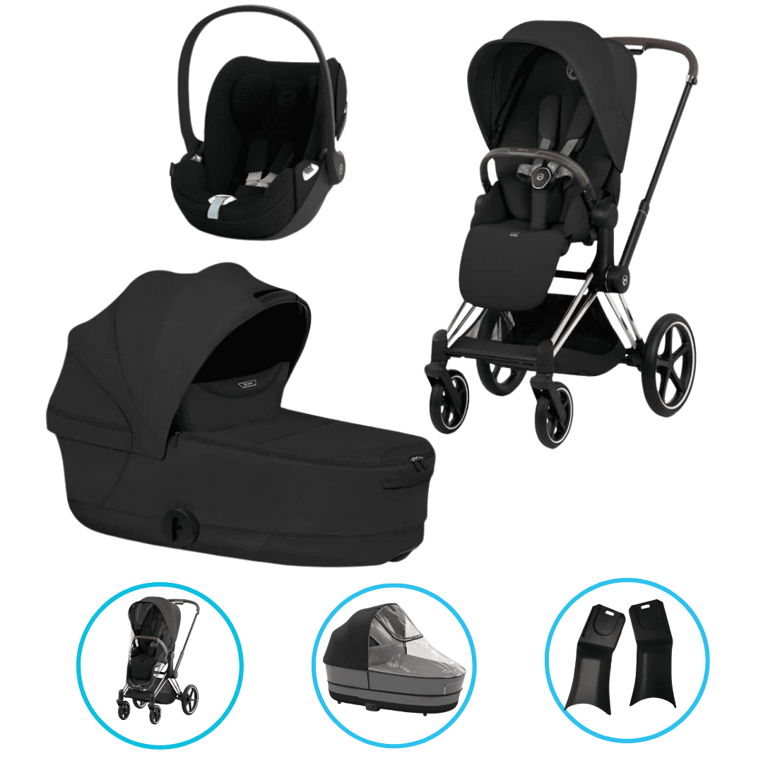 Cybex Priam Style Kinderwagen Set 6in1 Rosegold / Sepia Black inkl. Cloud T Plus Sepia Black