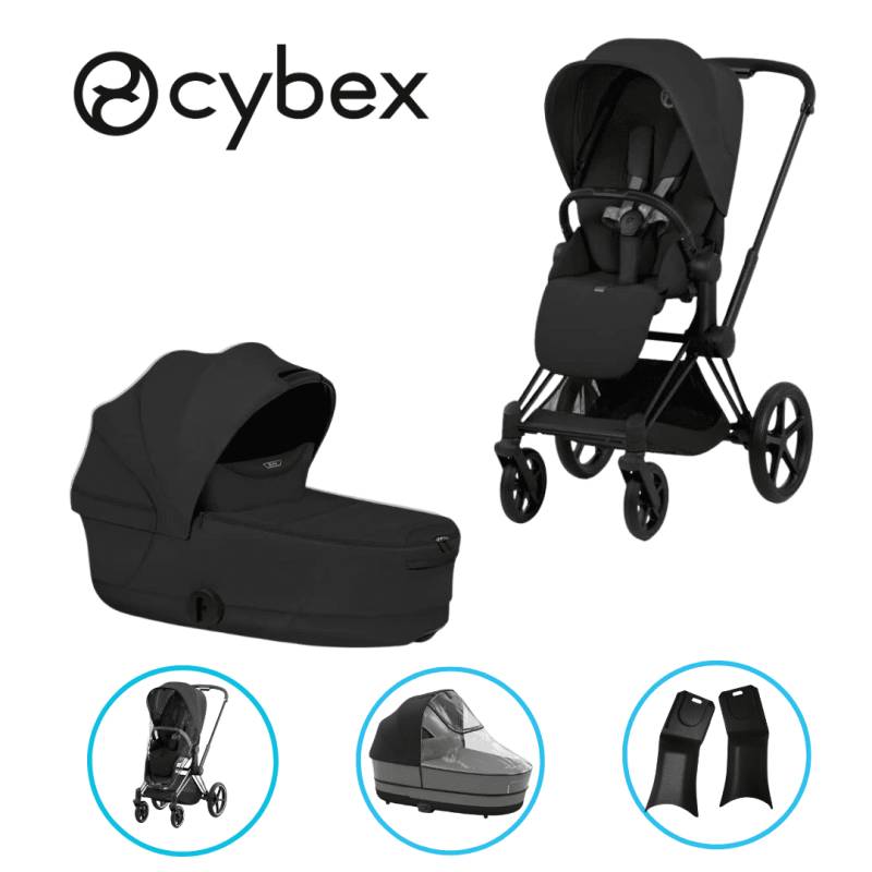 Cybex e-Priam Komfort 7in1 Kombikinderwagen-Set Matt Black / Sepia Black Cybex e-Priam Komfort 7in1 Kombikinderwagen-Set Matt Black / Sepia Black