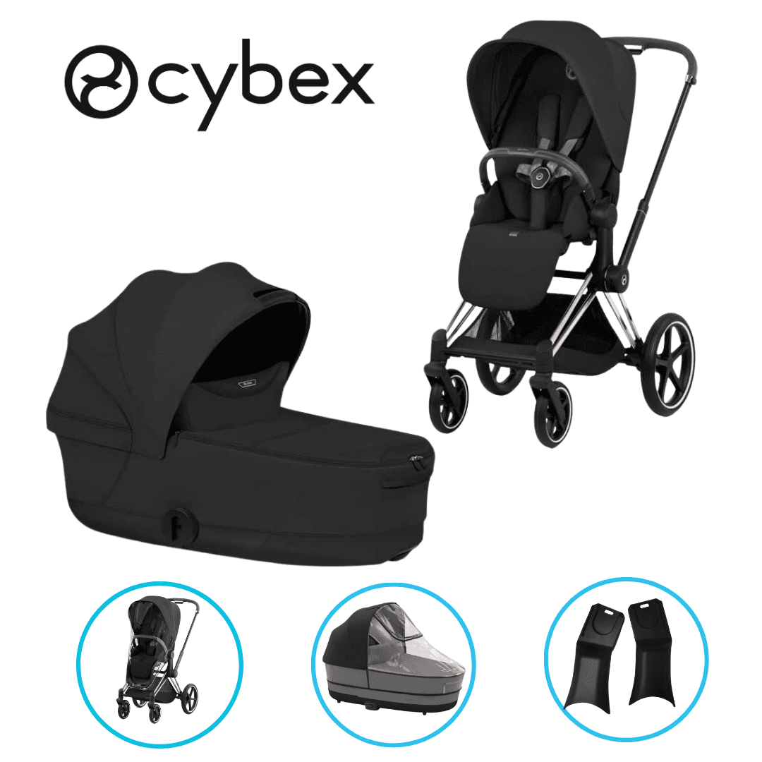 Cybex e-Priam Komfort 7in1 Kombikinderwagen-Set Rosegold / Sepia Black