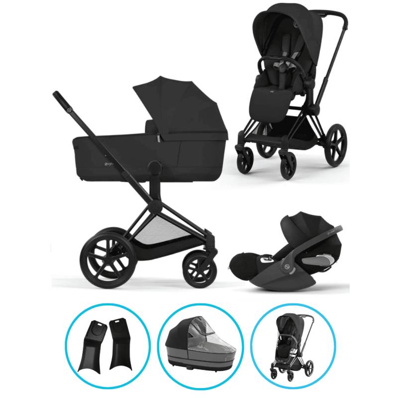 Cybex e-Priam Komfort Kinderwagen Set 6in1 Matt Black / Sepia Black inkl. Cloud T Plus Sepia Black Cybex e-Priam Komfort Kinderwagen Set 6in1 Matt Black / Sepia Black inkl. Cloud T Plus Sepia Black