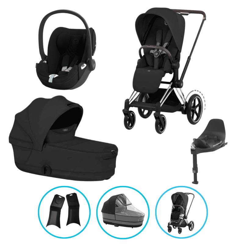 Cybex e-Priam Komfort Kinderwagen Set 7in1 Rosegold / Sepia Black inkl. Cloud T Plus Sepia Black und Base T Cybex e-Priam Komfort Kinderwagen Set 7in1 Rosegold / Sepia Black inkl. Cloud T Plus Sepia Black und Base T