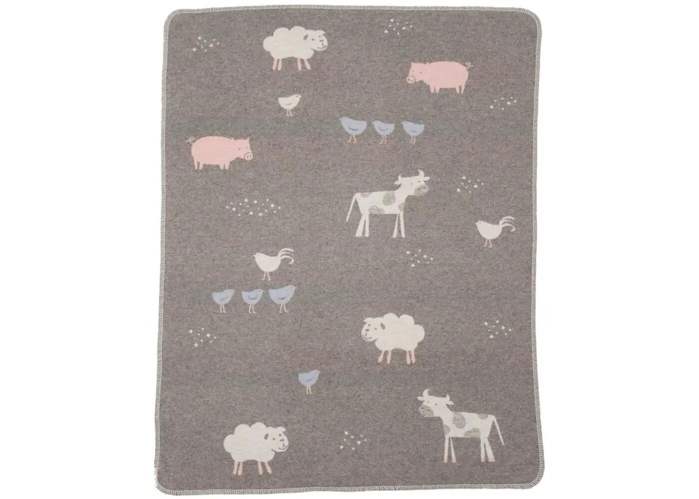 DF David Fussenegger - Babydecke Juwel Bauernhof grau
