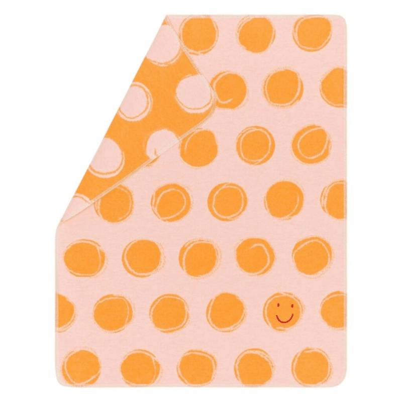 DF David Fussenegger - FUSSENGGER JUWEL Babydecke Happy Faces (GRS) mit Stick 70/90 cm hellorange