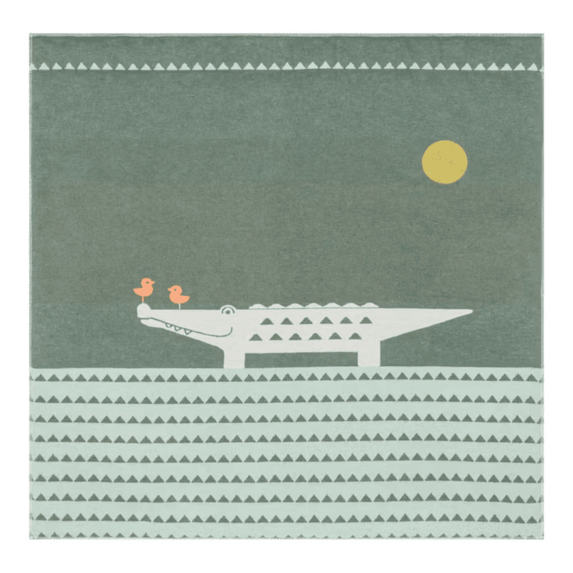 DF David Fussenegger - Krabbeldecke 120x120 Juwel Krokodil tannengrün