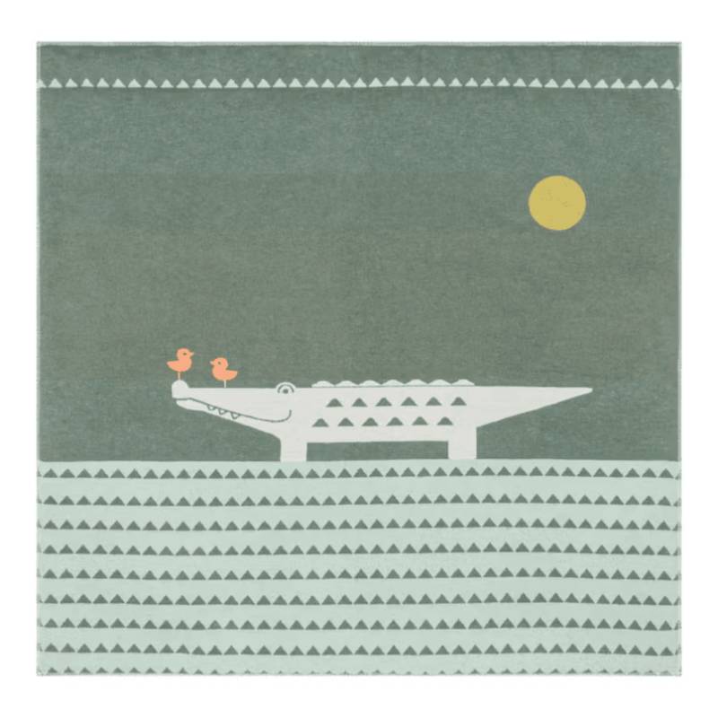 DF David Fussenegger - Krabbeldecke 120x120 Juwel Krokodil tannengrün
