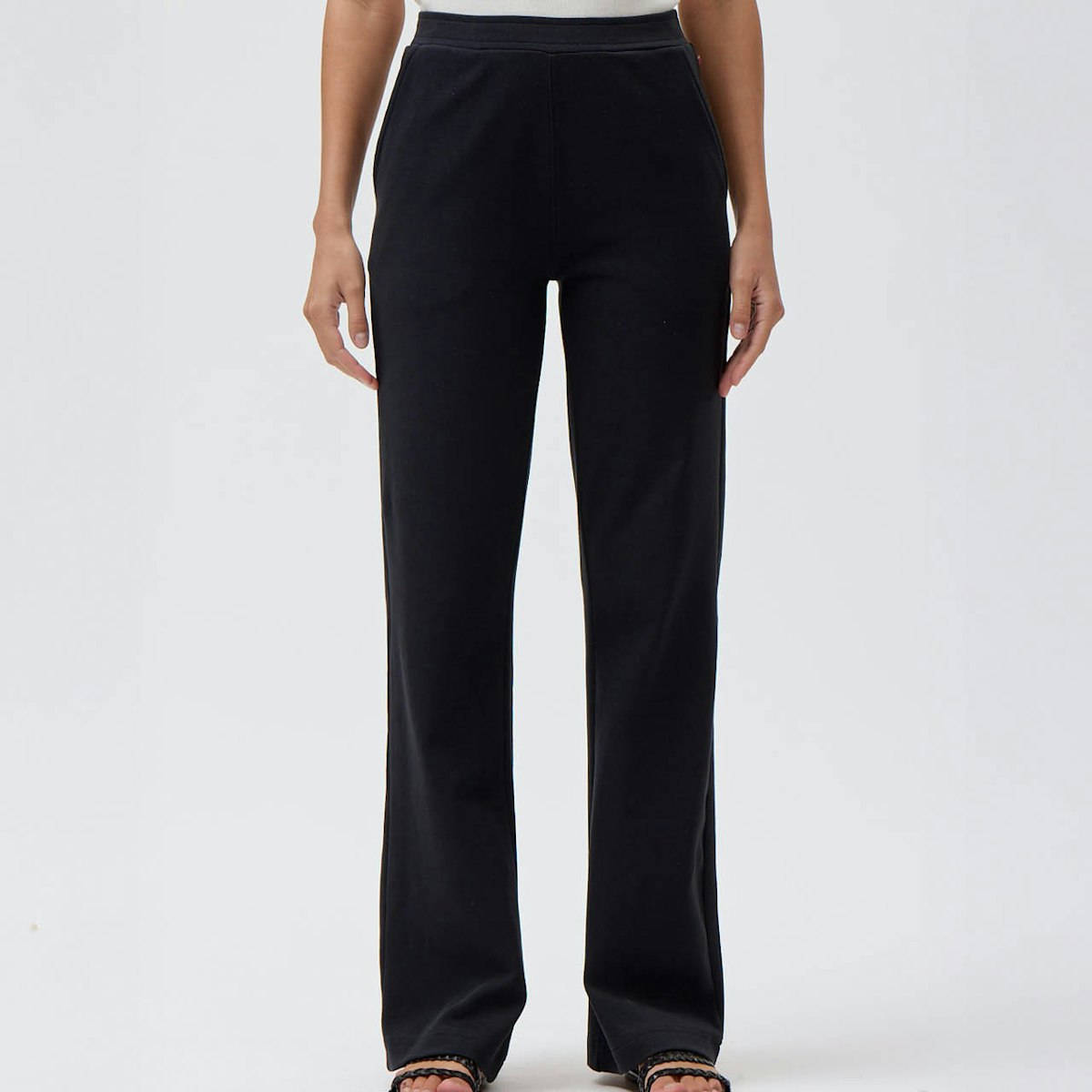 Damen Interlock-Hose Slim fit schwarz XL