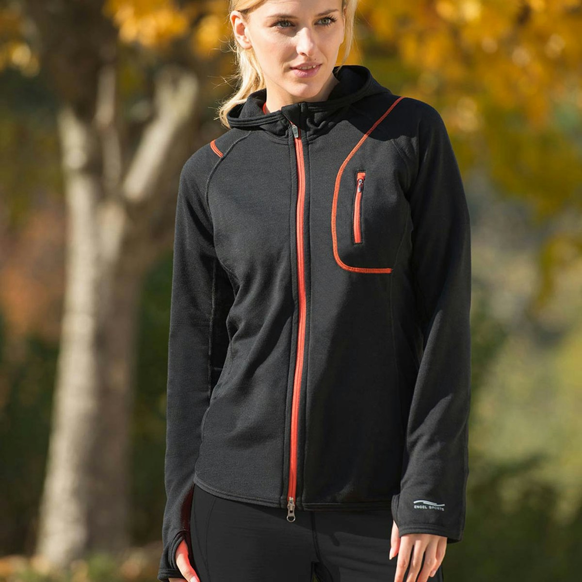 Damen Kapuzenjacke mit Reißverschluss schwarz XXL