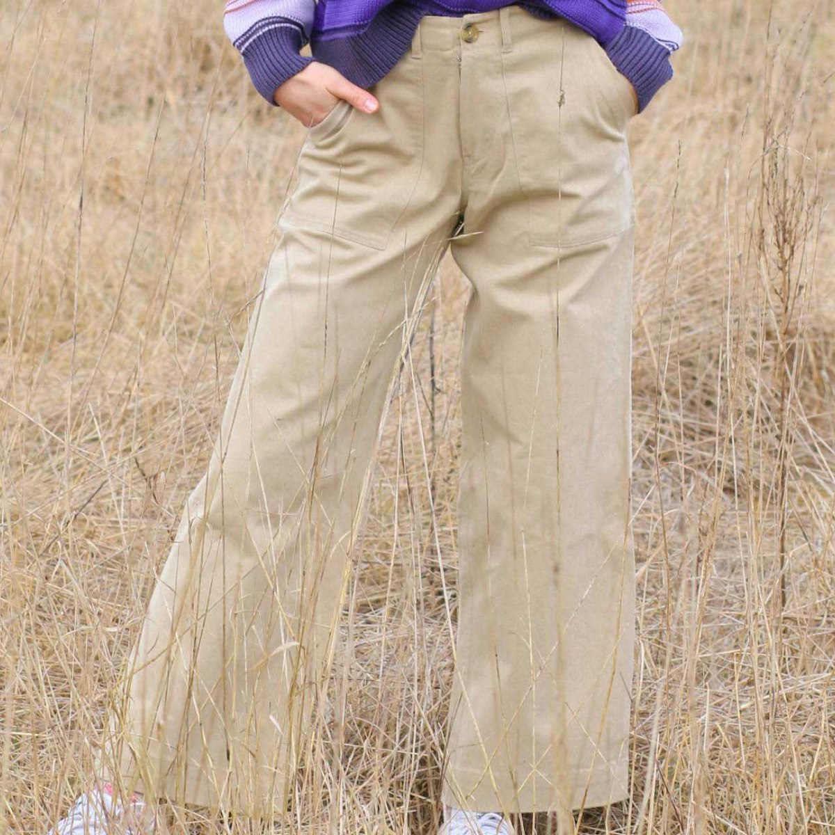 Damen Twill-Hose 7/8 beige M