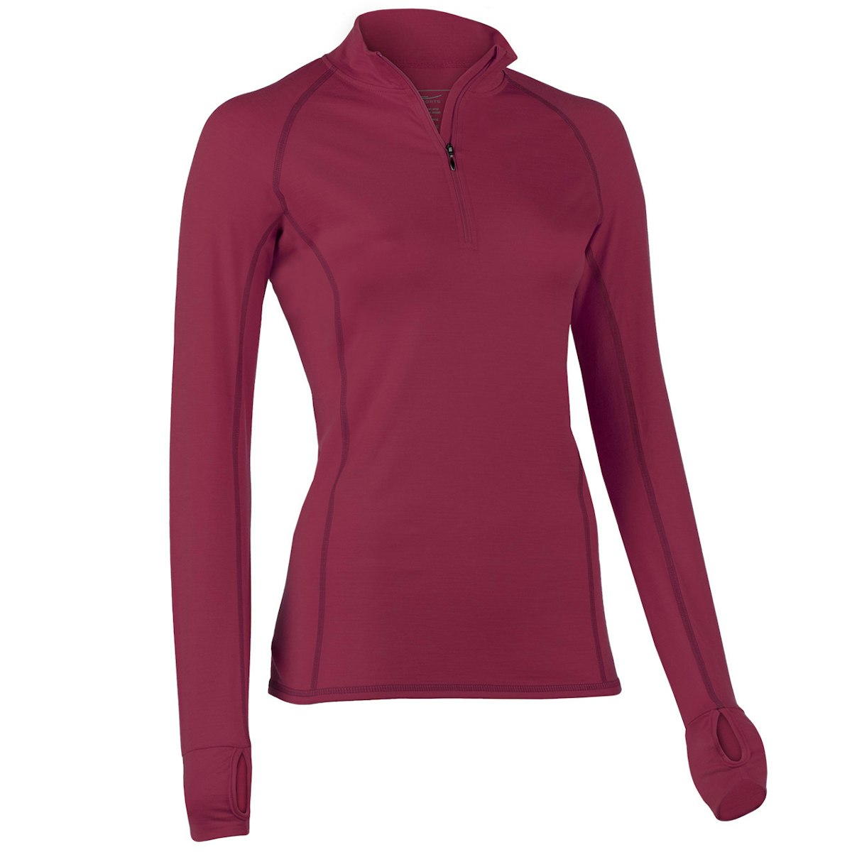 Damen Wolle Seide Zip-Shirt langarm malve Slim Fit M