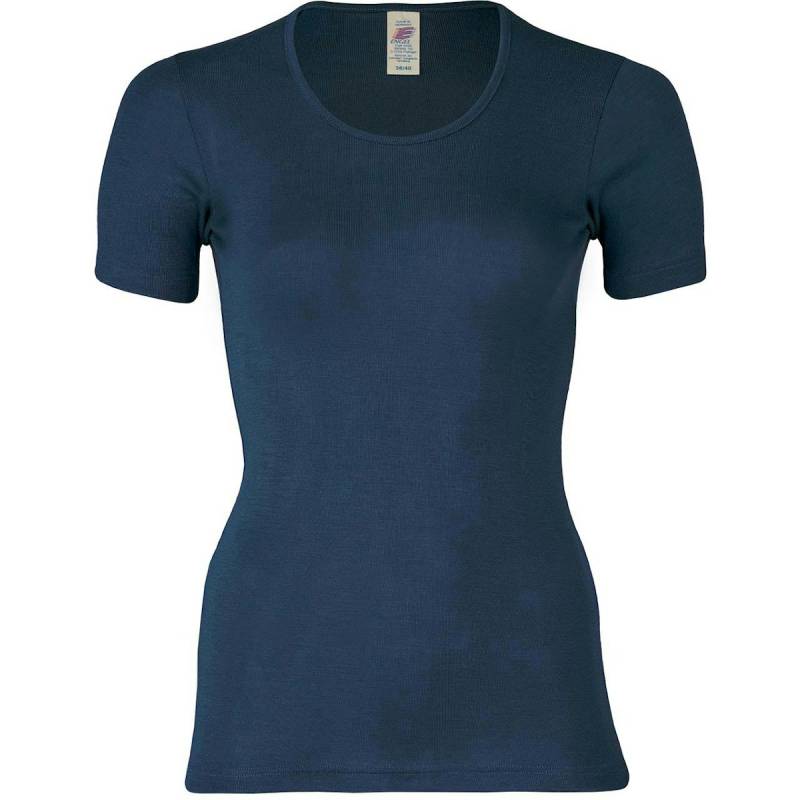 Damen Wolle Seide kurzarm Shirt marine 42/44 Damen Wolle Seide kurzarm Shirt marine 42/44