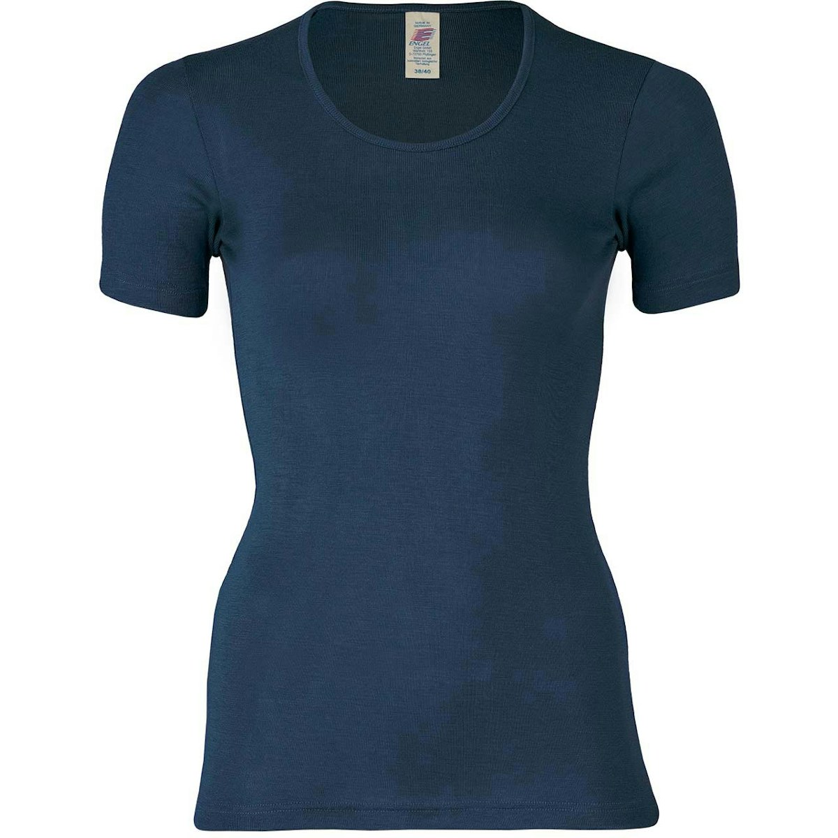 Damen Wolle Seide kurzarm Shirt marine 46/48