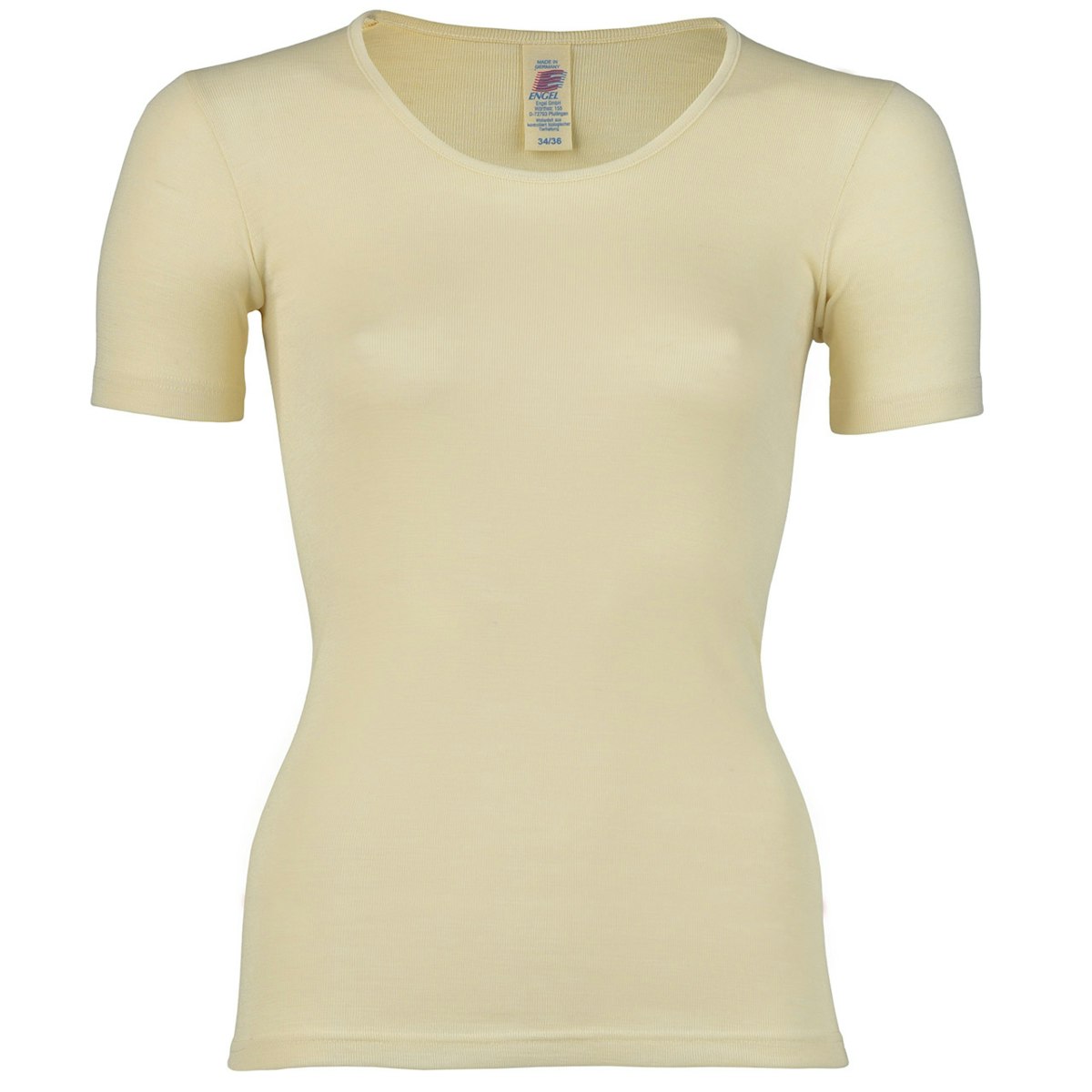 Damen Wolle Seide kurzarm Shirt natur 46/48