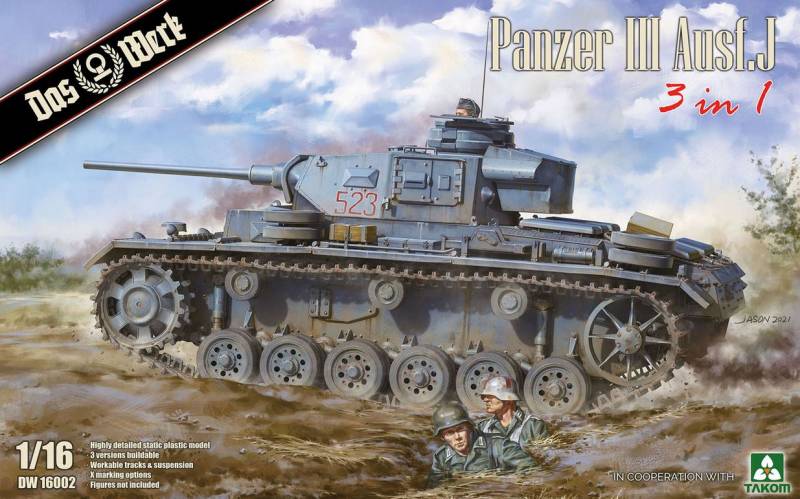 Das Werk Panzer III Ausf. J (3in1) 1/16 DW16001 DW16002 German Panzer 3 Tank kit