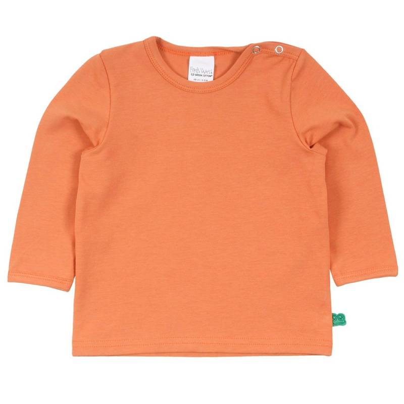 Dehnbares Basic Langarmshirt in hellem apricot-orange 80
