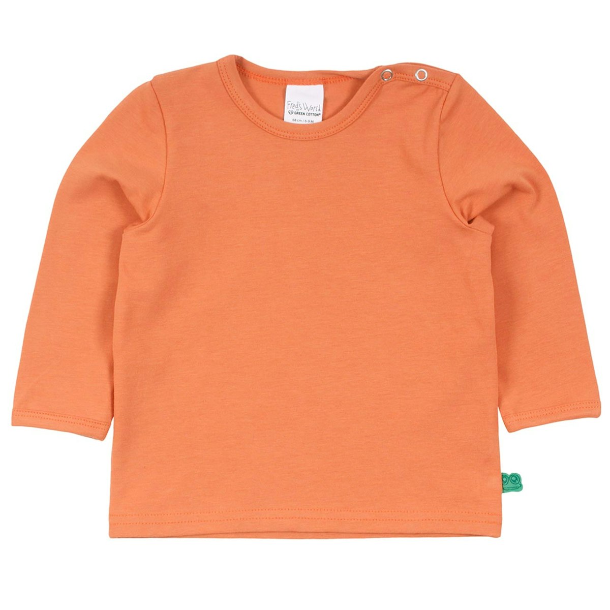 Dehnbares Basic Langarmshirt in hellem apricot-orange 92