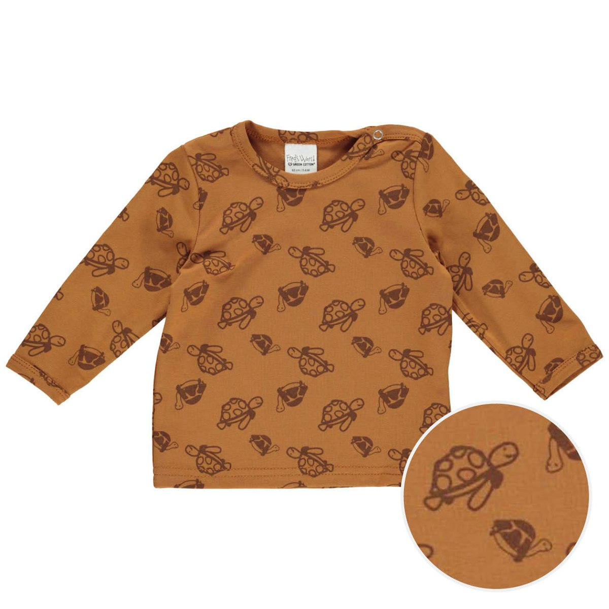 Dehnbares Langarmshirt Schildkröten braun 68