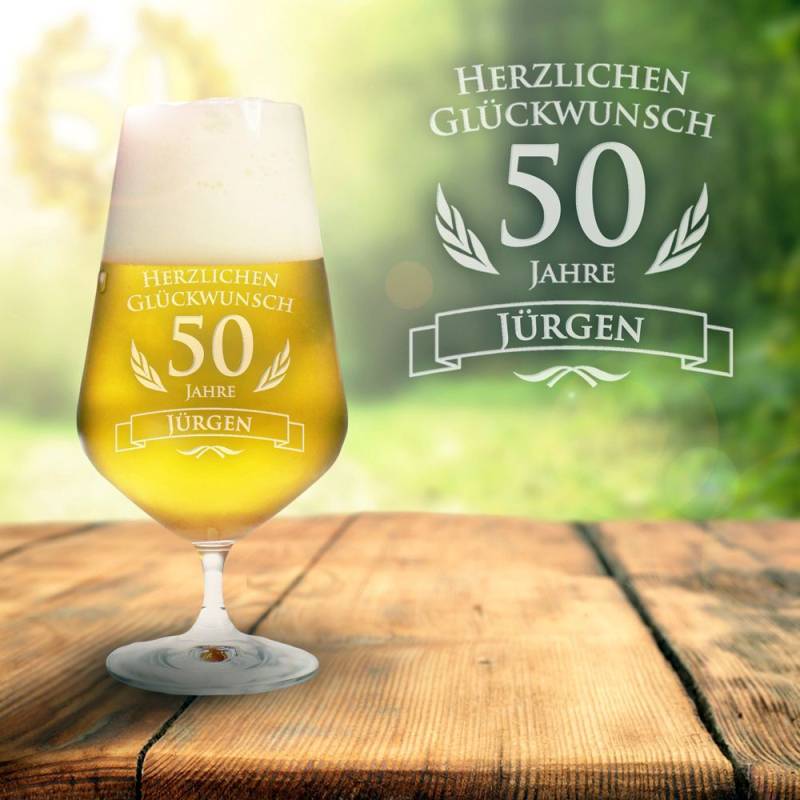 Bierglas zum 50. Geburtstag von Monsterzeug