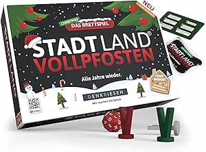 Denkriesen - Stadt Land Vollpfosten, Brettspiel Christmas Edition + Erweiterung