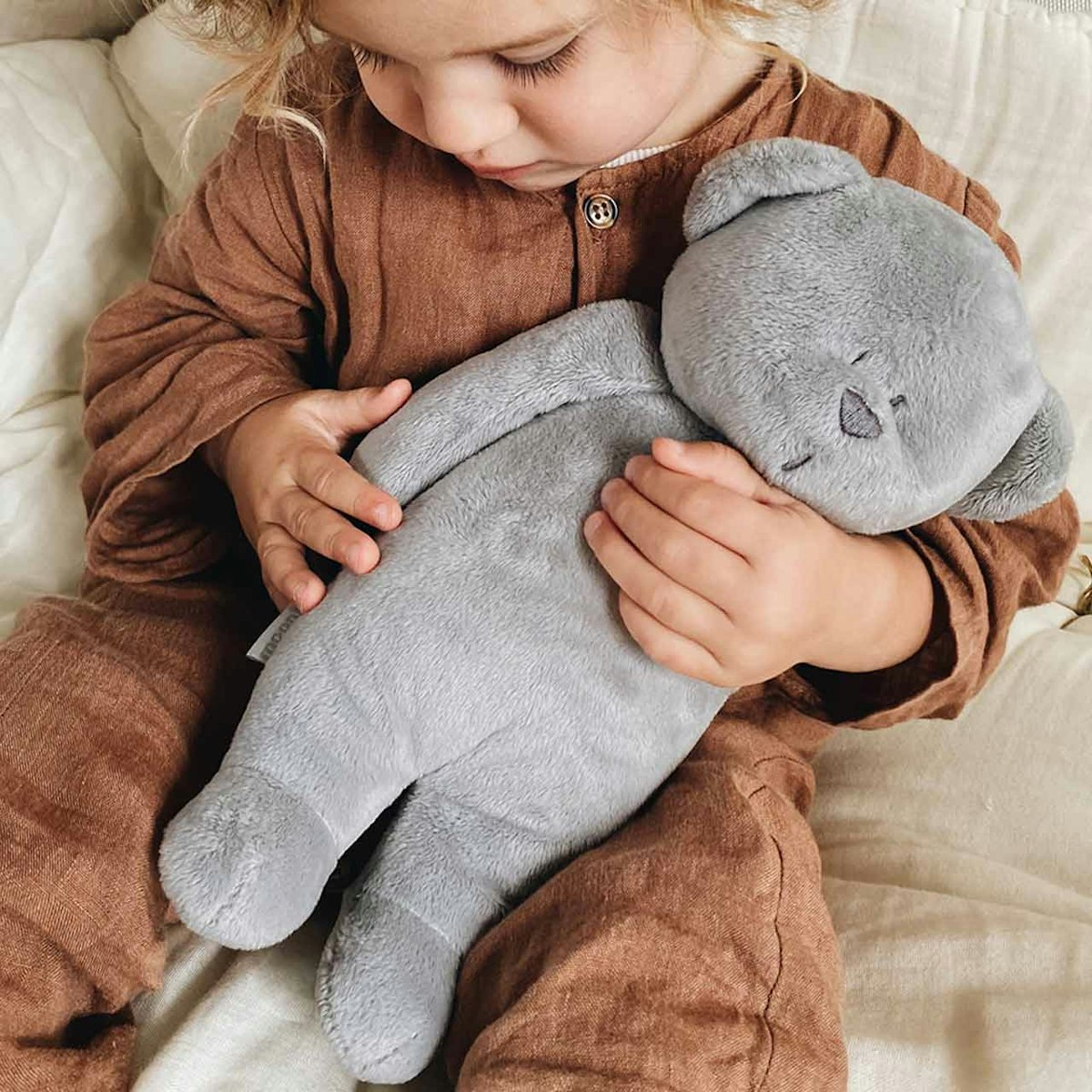 Der Summbär mit Lampe grau aus Baumwolle und Polyester